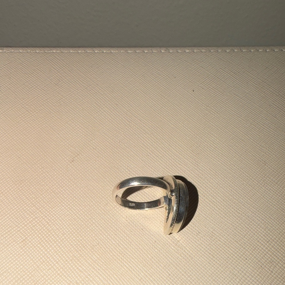Natural Labradorite Solid 925 Moon Ring - image 4